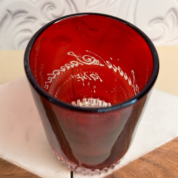 Antique 1914 Ruby-Flashed Souvenir Glass \